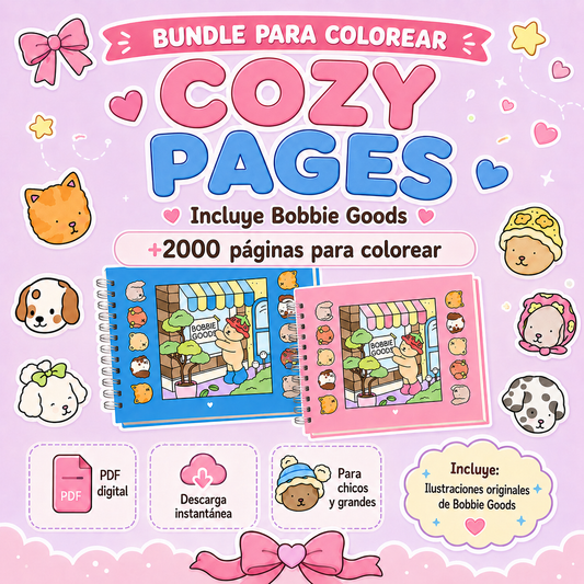 Mega Pack Cozy Pages — +2000 Dibujos para Colorear